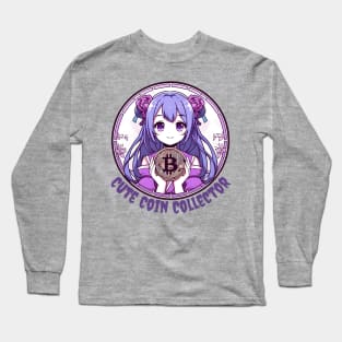 Bitcoin Anime girl for otaku lovers Long Sleeve T-Shirt